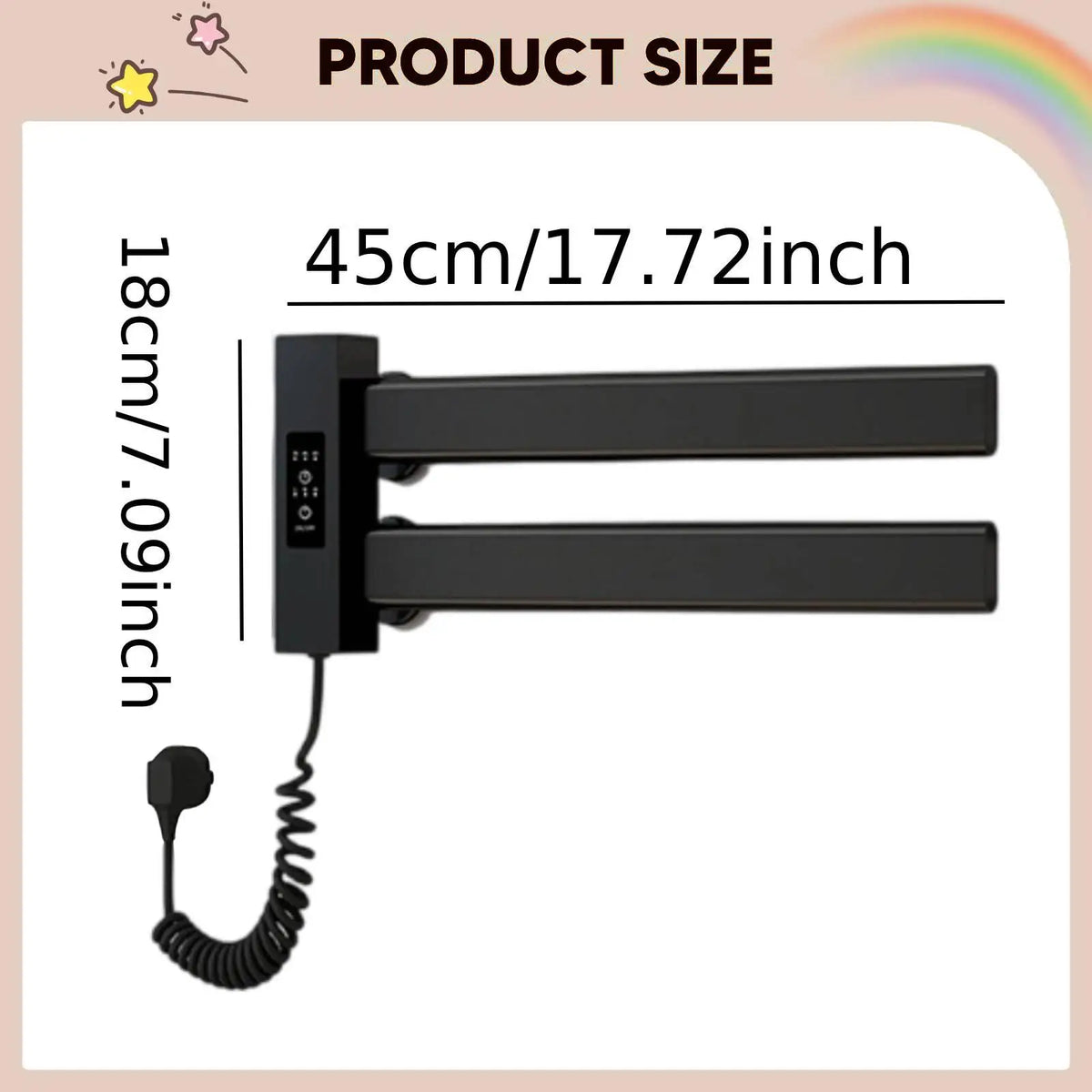 Waterproof Aluminum Electric Towel Warmer Rack Digital Thermostat Wall Towel Heater for Bath Spa