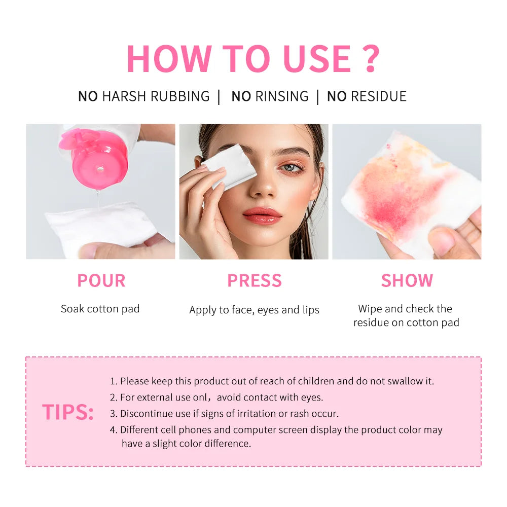 Gentle Micellar Cleansing Water All Skin Types No-Rinse Face Eye Lip Makeup Remover Moisturizing Soothing Skin Tonic
