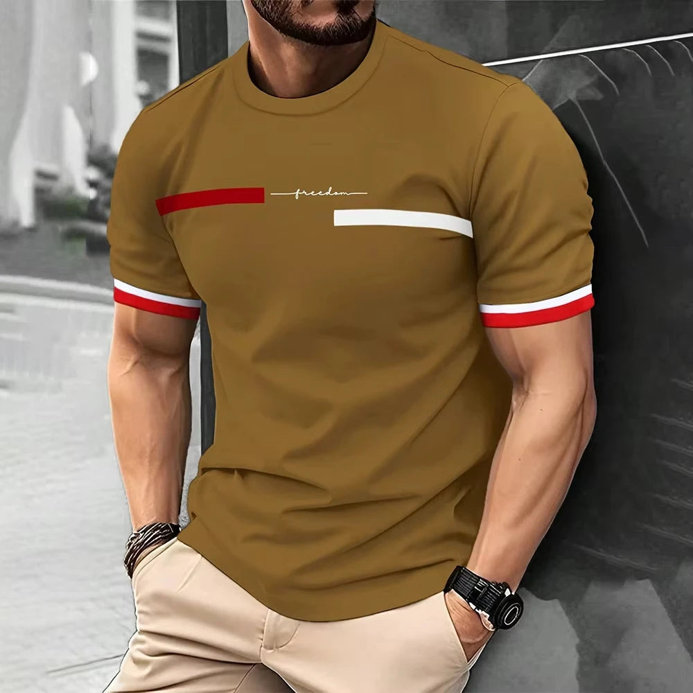 Casual Men's T-Shirts Spring Clothing Ombre Shirts Oversized Short Sleeve Tops Boys Tees Oversized Vintage T-Shirts For Mens