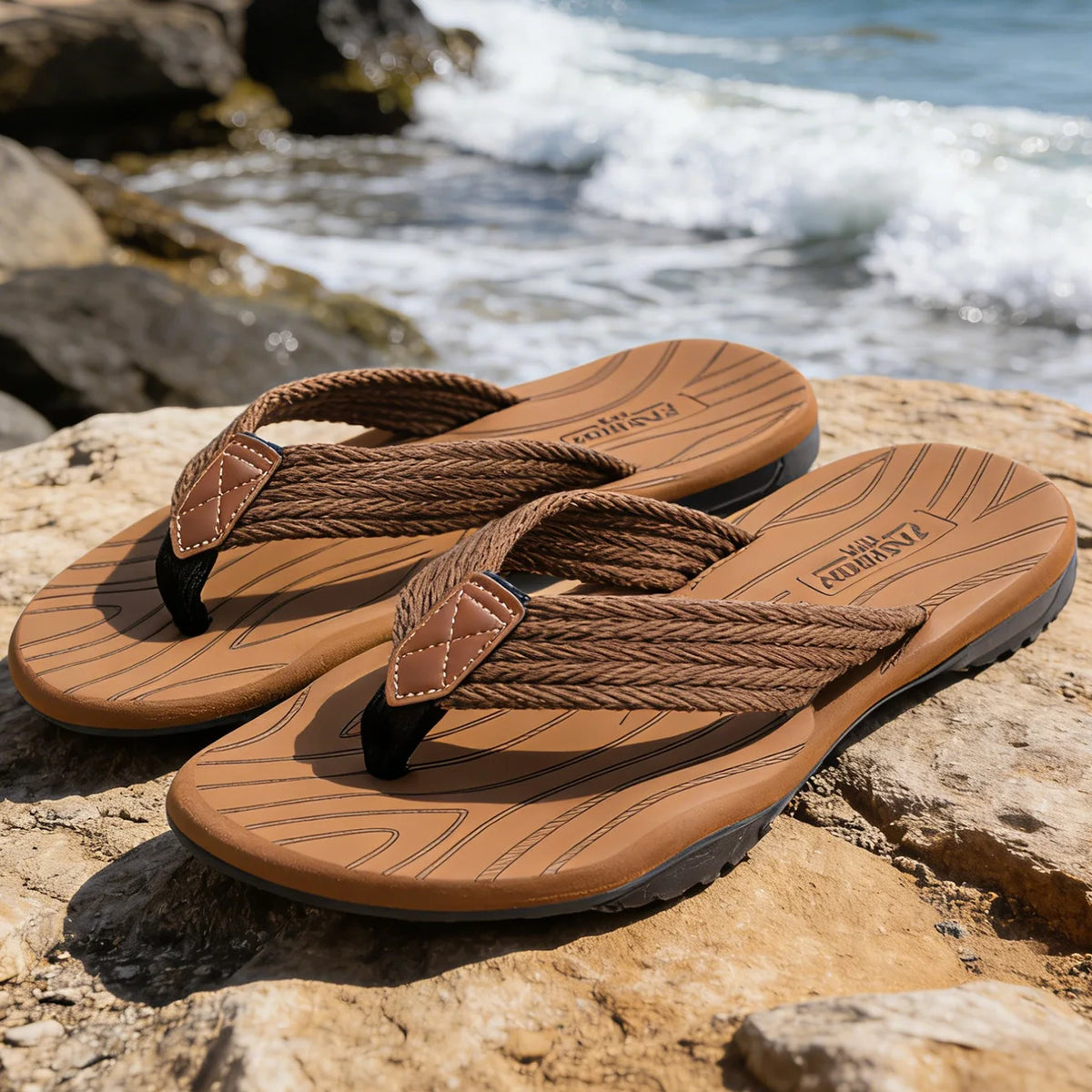 Men's flip flops TPR sole summer beach casual shoes breathable quick drying comfortable indoor and outdoor shoes