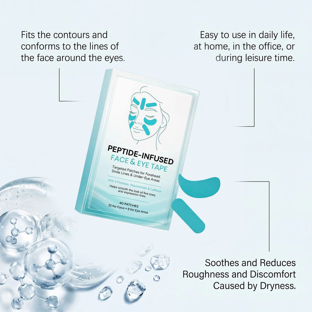 Peptide-Infused Face & Eye Tape Wrinkle Removal Sticker Smooth Forehead Smile Lines Wrinkles Peptide Facial Tape Skin Care Tools