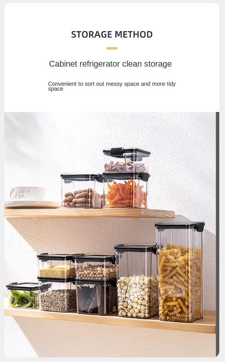 Sealed Jars Kitchen Grain Storage Organizer Large Tank Plastic Moisture-proof Storage Box Household Seasoning Jars Set 2030