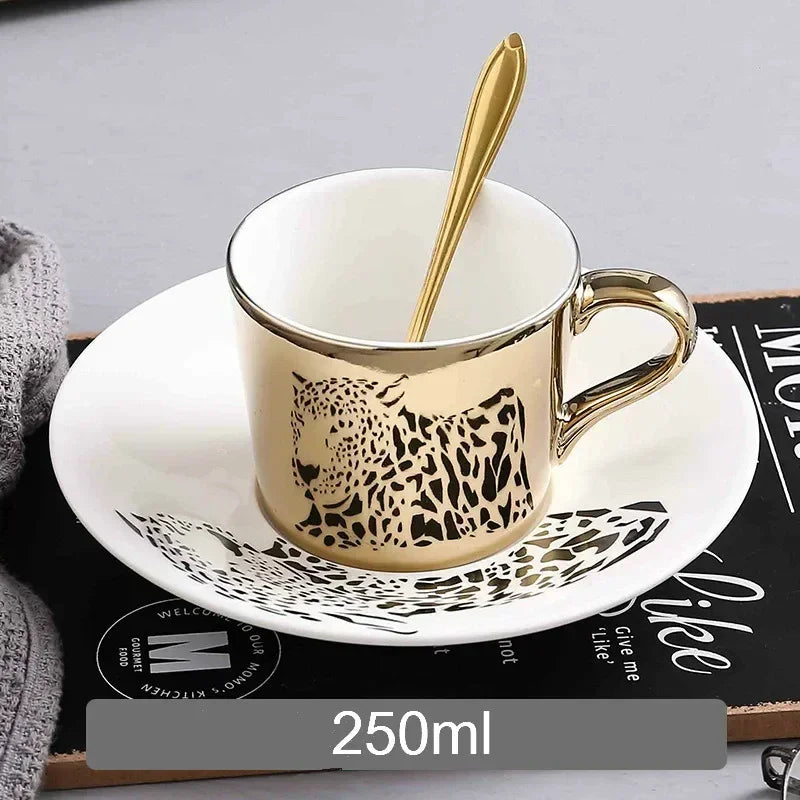 New Dynamic Mirror Reflection Cup Mug 250~300ml Home Drinkware Creative Ceramic Anamorphic Cup Coffee Tea Set Interesting Gift