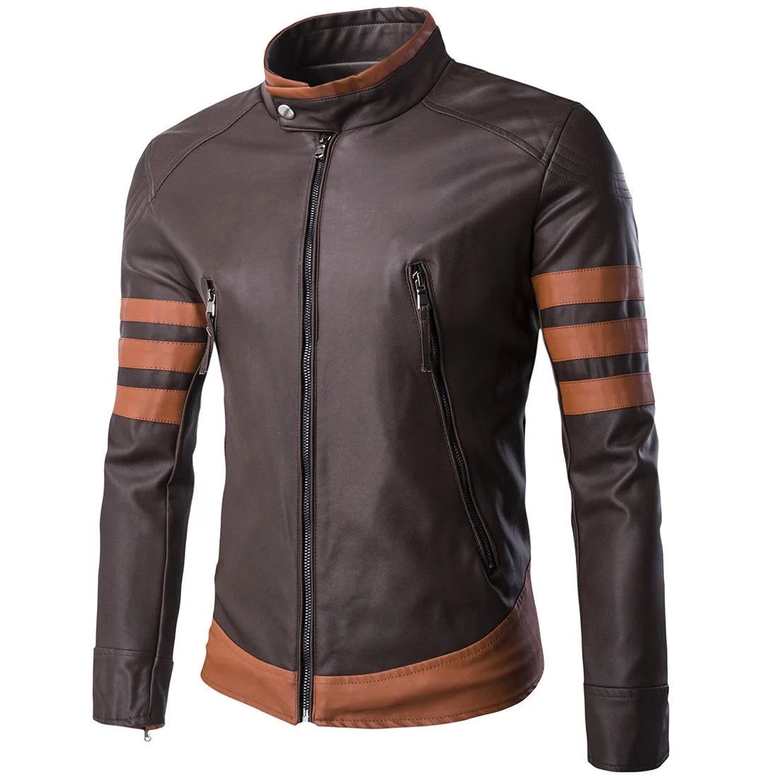 Spring Fashion Men's Wolverine Leather Jacket Motorcycle Leather Jacket