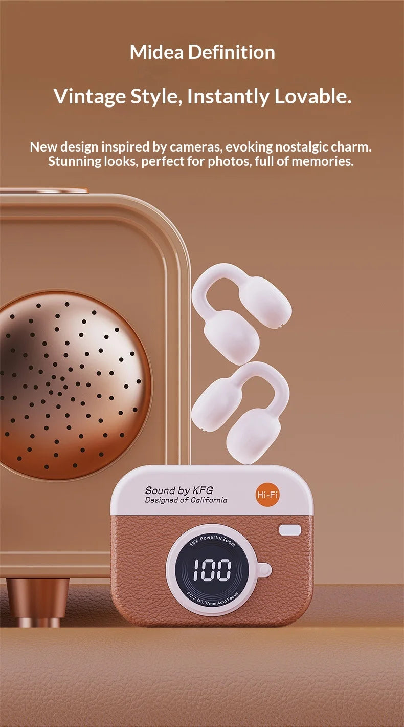 Noise Canceling Clip-On Bluetooth 5.3 Wireless Earbuds HD Microphone Stereo Sound Portable Headphones for Sports Gaming With Mic