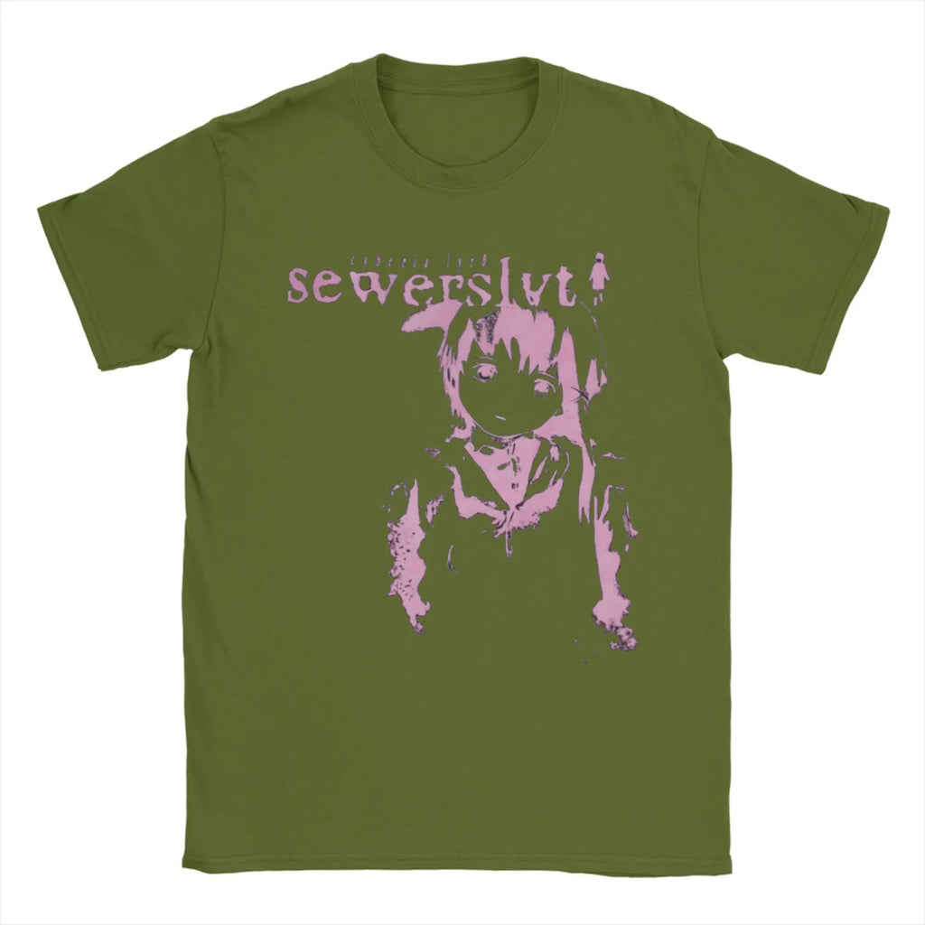 Vintage Sewerslvt Schizofrenia SPECIAL  FOR SEWERSLVT LOVERS T-Shirt for Men Crew Neck Pure Cotton T Shirt Tee Shirt Clothing