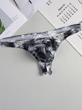 Sports Print Men Thong Male Breathable G-String Seamless Sports Panties Sexy T-back Exotic Lingerie HT143