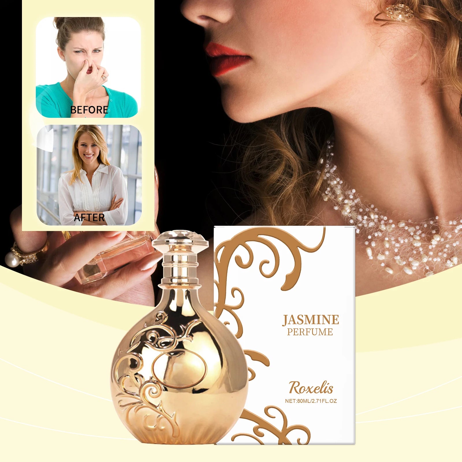 Luxurious floral fragrance - Jasmine scent lasts long, boosts confidence and charm, and leaves a fresh fragrance wherever you go