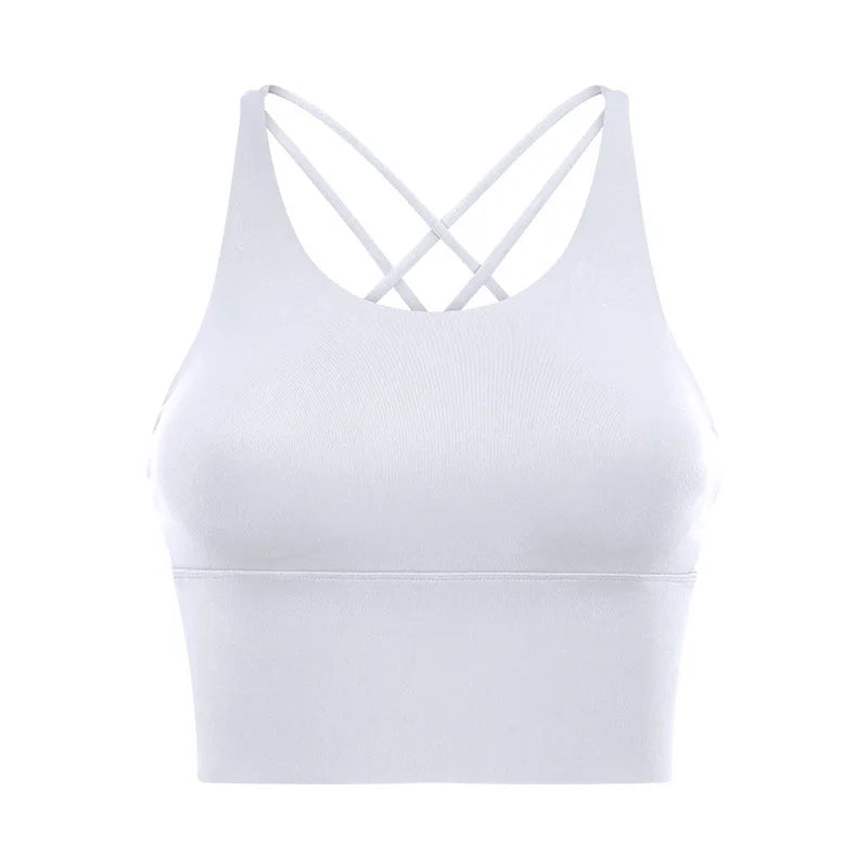 New Style Sports Bra: Shock-Absorbing, Sexy Open-Back, Thin-Strap Tank Top for Women's Yoga