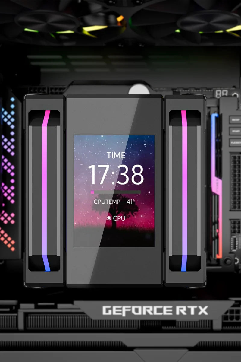 Power Train X-GAMERX MK8 Air Cooling CPU Radiator 6 Heat pipes Radiator ARGB Dual Fan LCD Screen Cooler INTEL LGA1700 1200 AM5