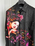 TOP-YAMAMOTO Original Design Ye Huimei Totem Print Leopard Print Mulberry Silk Shirt for men