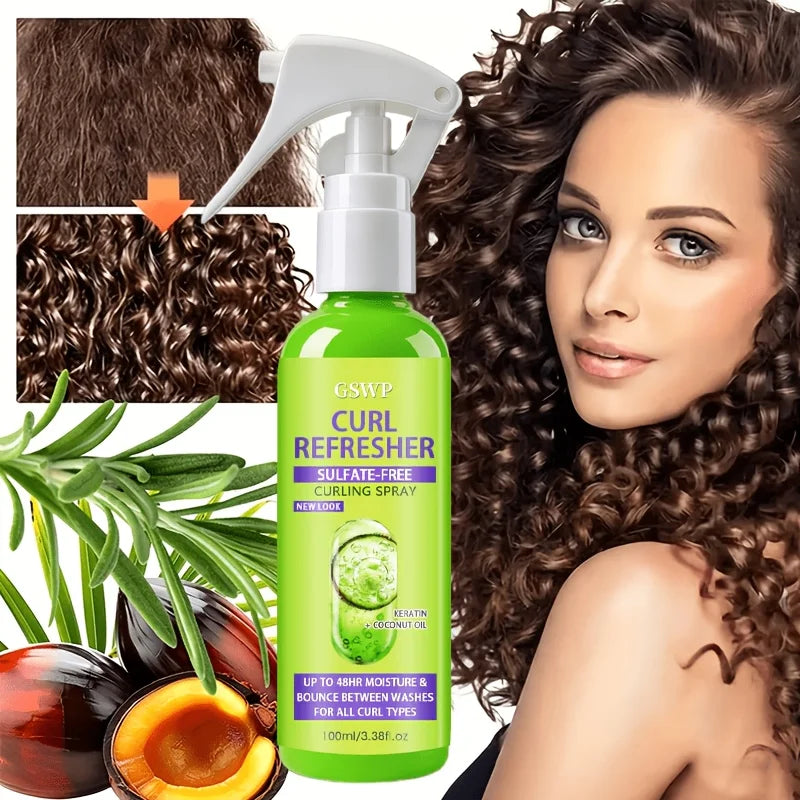 GSWP CURL REFRESHER SPRAY, Up to 48 Hours of Moisture and Bounce. Suitable for All Types of Curly Hair and Styling. 100ml/200ml