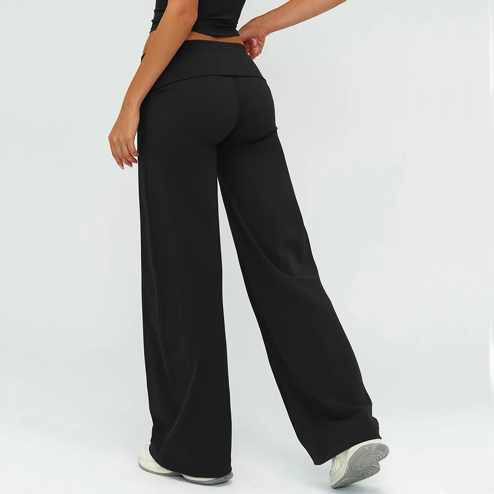 Straight-Leg Pants Wide-leg Pants Ultra Soft Butter Fabric Women's High Waist Yoga Pants Gym Naked Feel Running Sport Trousers