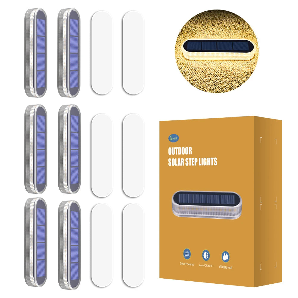 Solar Deck Light Solar Ground Light Outdoor Pathway Stair Lamp Railing Fence Yard IP68 Waterproof Driveway Solar Light