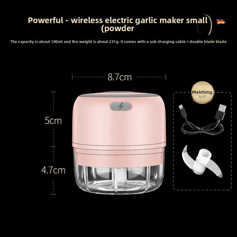 Electric Mini Garlic Chopper 100/250ML USB Vegetable Onion Chopper baby food processor Portable Small Food Processor