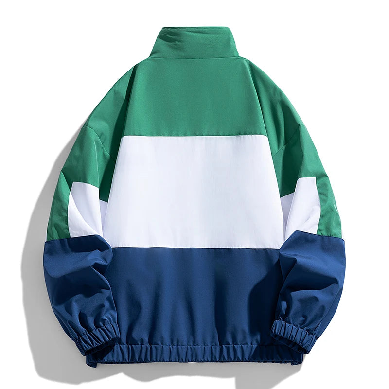 Una Reta Harajuku Jacket Men Spring Autumn New Hip hop Color Splicing Coat Streetwear Casual Retro Jackets Man