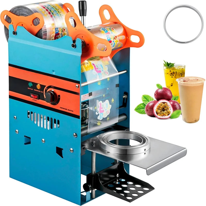 Manual Cup Sealer Machine 300-500 Cup/h with Heating Technology Boba Tea Cup Sealing Machine for 90/95mm Cup Diameter