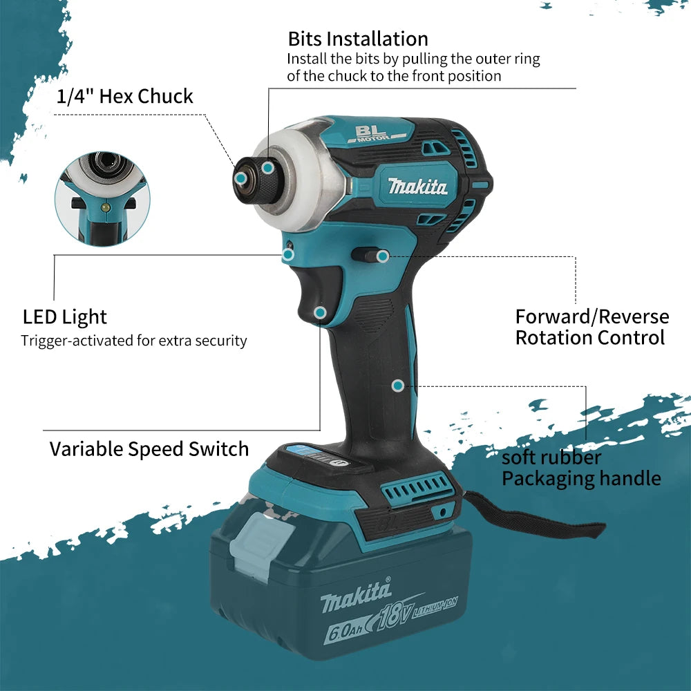 Makita DTD171 Versatile Impact Driver for DIY and Professional Use Furniture, Decking, Automotive and Construction tools