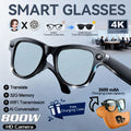 2026 AI Smart Glasses With 8MP Camera AI Voice Contorl Photo Recognition Shooting Video 150+Translation Photochromic Glasses Men