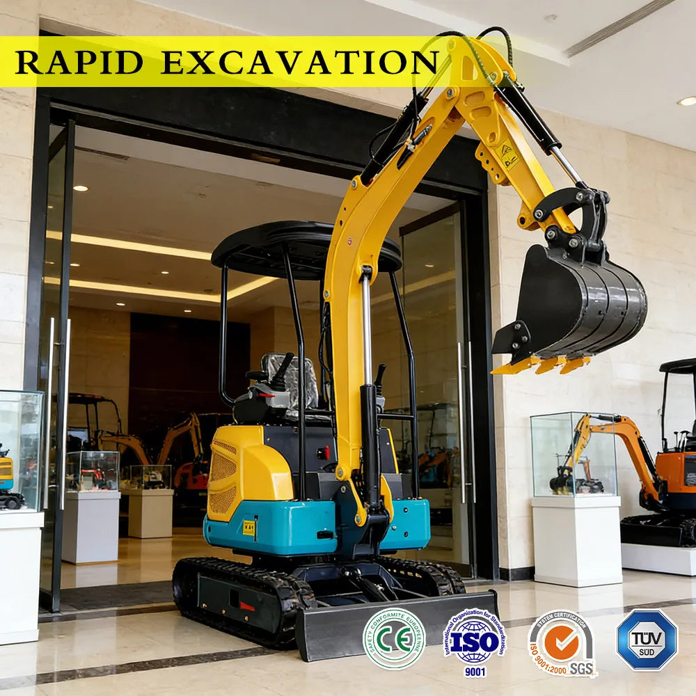 Farm Construction Mini Excavator 1.8Ton 2Ton Multifunctional Compact Digger CE Approved Heavy Duty Hydraulic Small Bagger CE/EPA