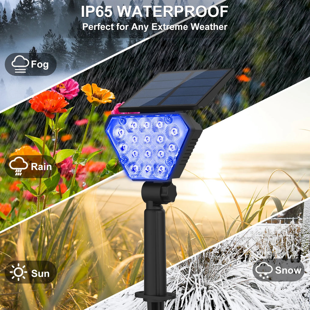 Solar LED Light Outdoor IP65 Waterproof Blue Light Solar Power Light Lawn Light For Garden Decor Solar Wall Light Outdoor