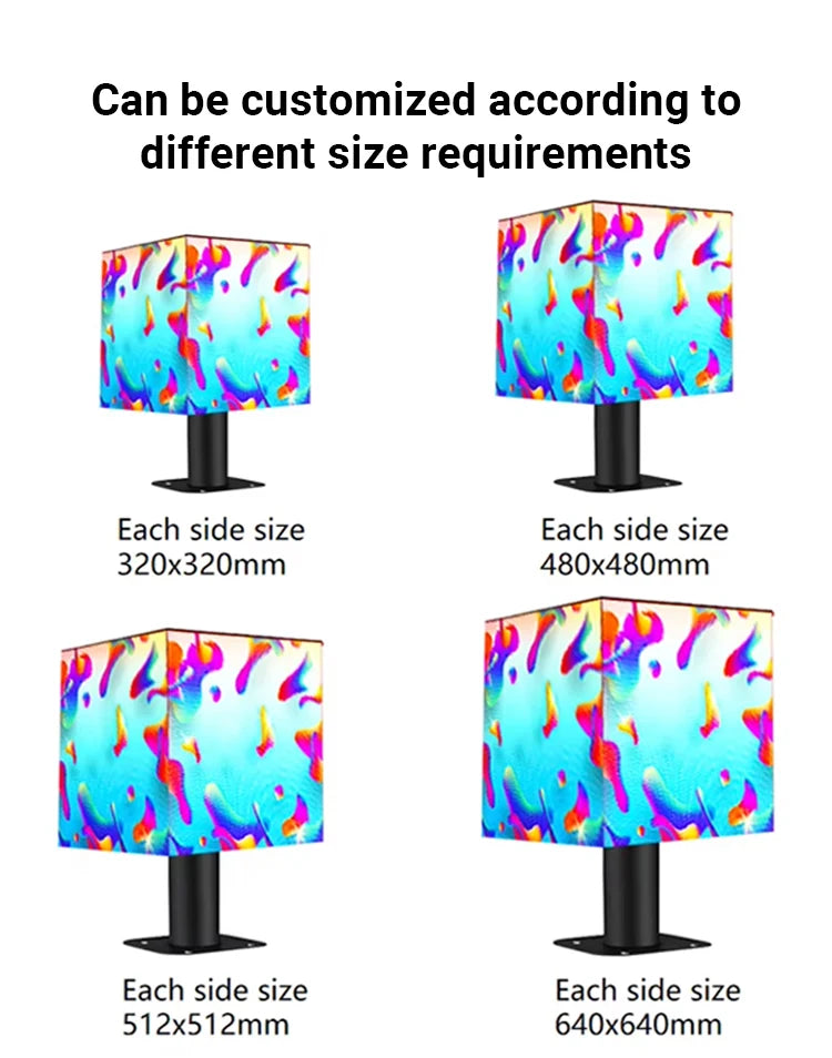 Outdoor Creative Magic Cube Indoor LED Cubes Display Screen Sign Video Wall 90 Degree Corner Cube LED Display Screen