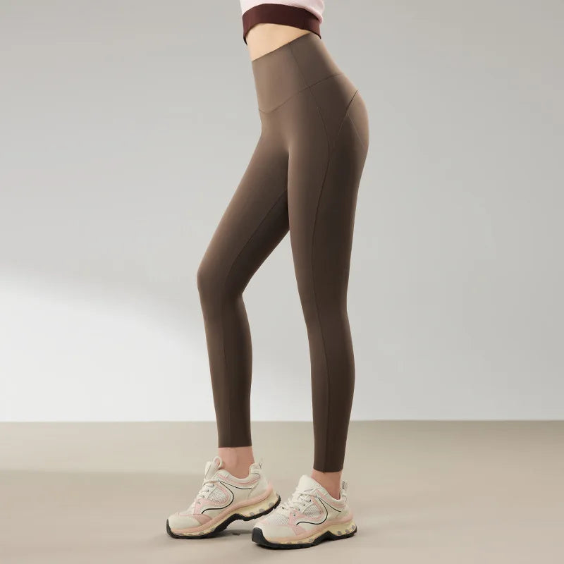 BIVIGAOS Spring Summer High Waist Butt Lifter Sharkskin Leggings Women Micro Pressure Thin Breathable Sport Fitness Leggings