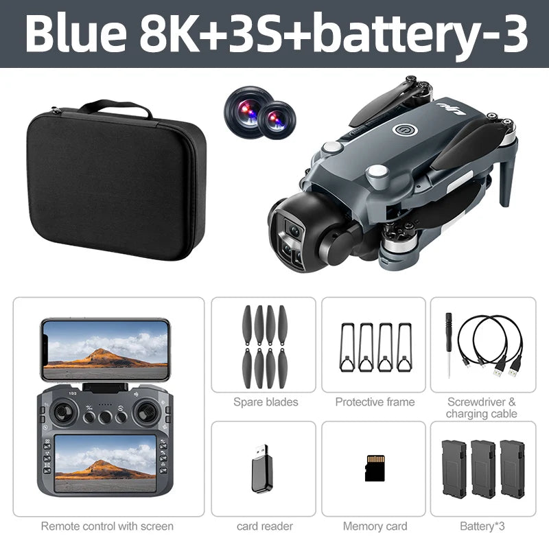 Original V988 Drone 4K HD Camera 360°Obstacle Avoidance Brushless 5G WIFI FPV GPS Quadcopter FPV RC Dron Toy with Big Screen