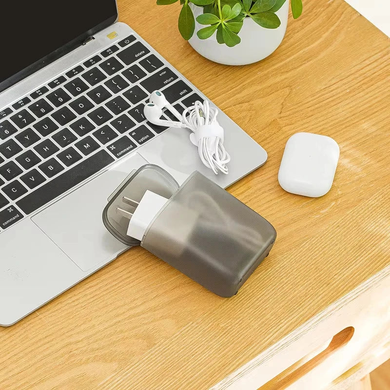 Portable Cable Storage Box Wound Headphone Cable Charger Storage Box Drawer Sorting Boxes with Cover Makeup Lipstick Holder Case
