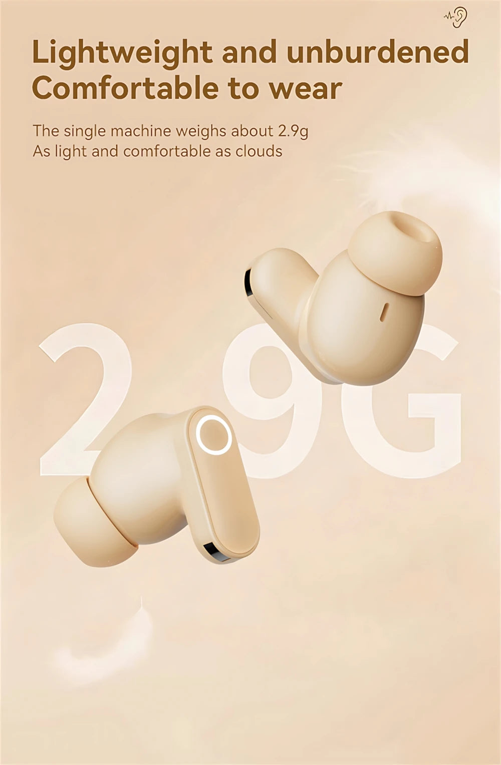 Bluetooth 5.4 Headphones True Wireless In-ear Long Noise Reduction TWS Sports High Sound Quality Digital Display Screen Earplugs