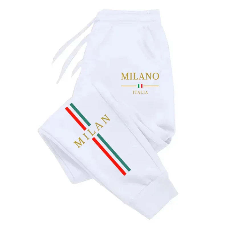 2026 Hot Sale Milan City Printed Jogger Pants Men Women Autumn Winter Casual High Quality Outdoor Running Sports Casual Pants