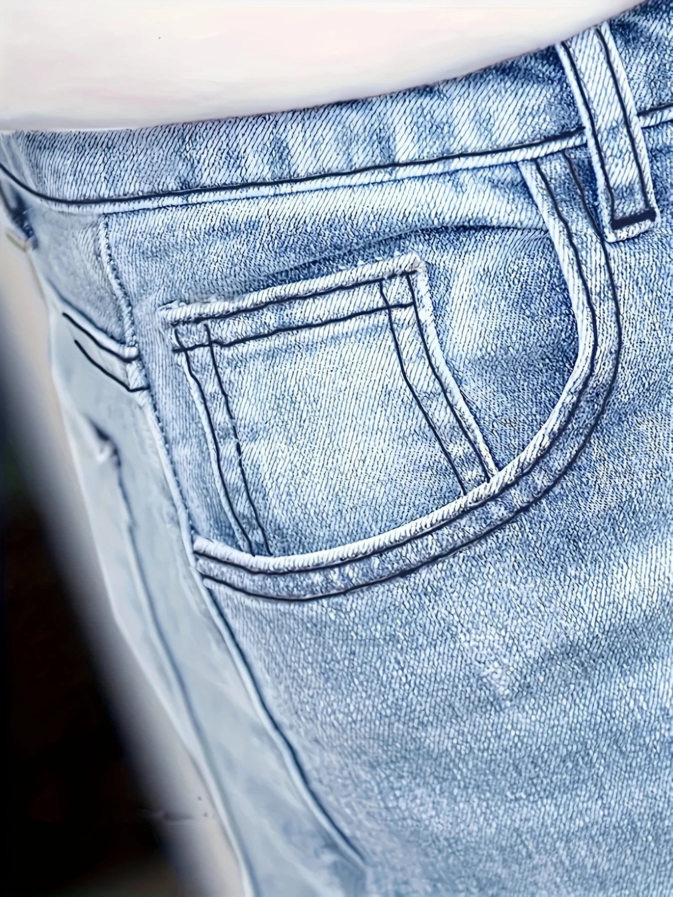 Men'S Slim-Fit Distressed Denim Jeans  Street Style  Light Blue with Ripped Detail, Perfect for Casual Wear, Spring Fashion Jean