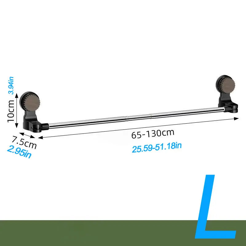 Retractable Suction Cup Wall Towel Rack no drilling Single Rod Towel Holder Kitchen Bathroom Organizer She