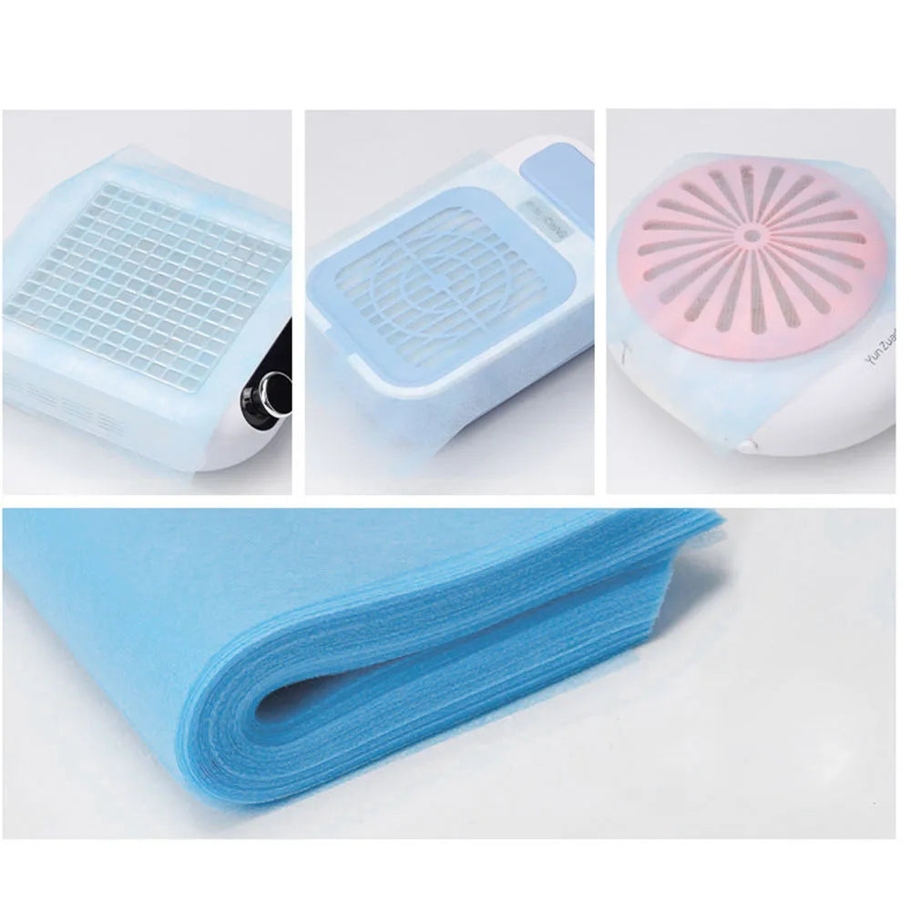 100Pcs Nail Vacuum Clean Collector Filter Paper Set 20*24cm Dustproof Replace Filters Disposable Manicure Machine Dust Accessory