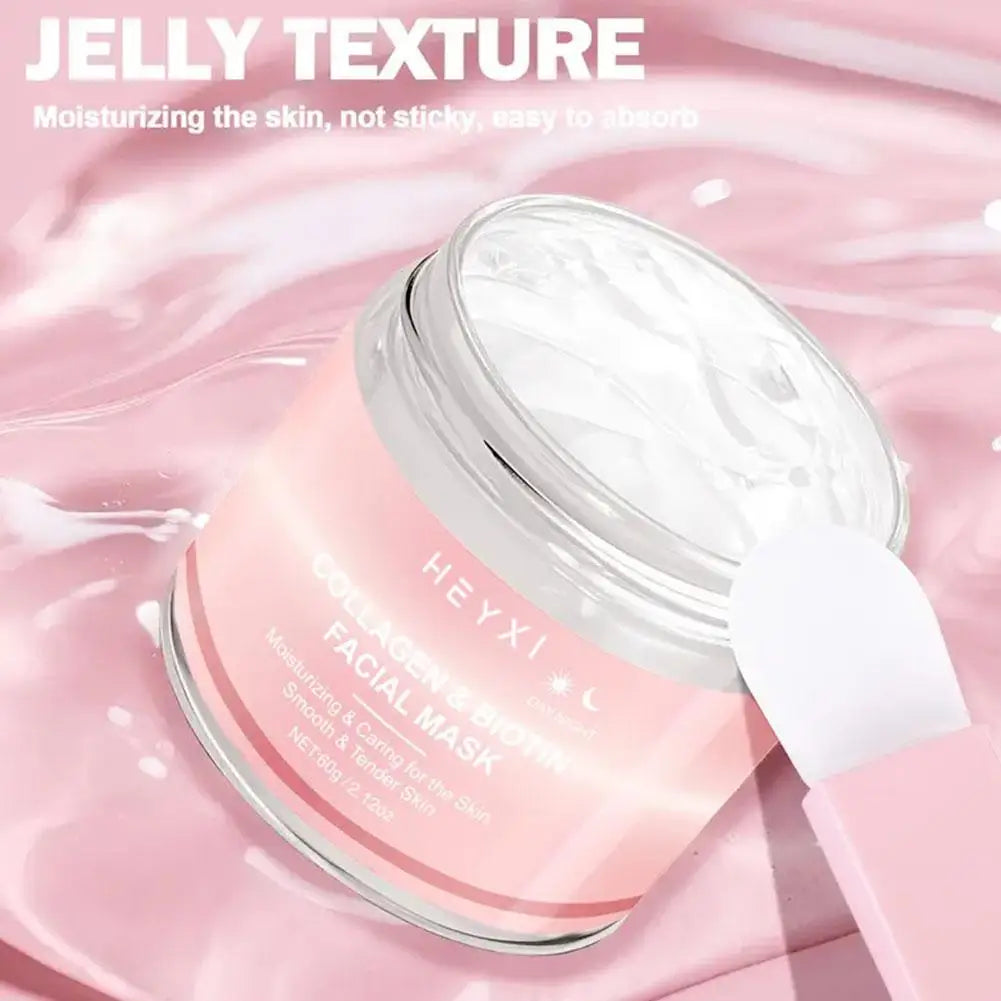 Hexyi Peel-Off Collagen Mask with Scraper Deep Nourishment Purify Pores Smooth Uneven Skin Tone Anti-Fatigue Face Skincare