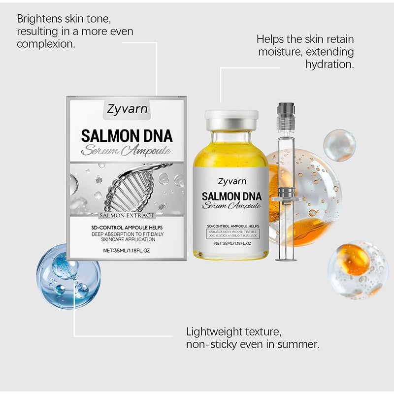 PDRN Salmon DNA Serum Ampoule Repair Renew Skin Brighten Tone Facial Essence Hydrating Nourishing Firming Skin Care Treatment