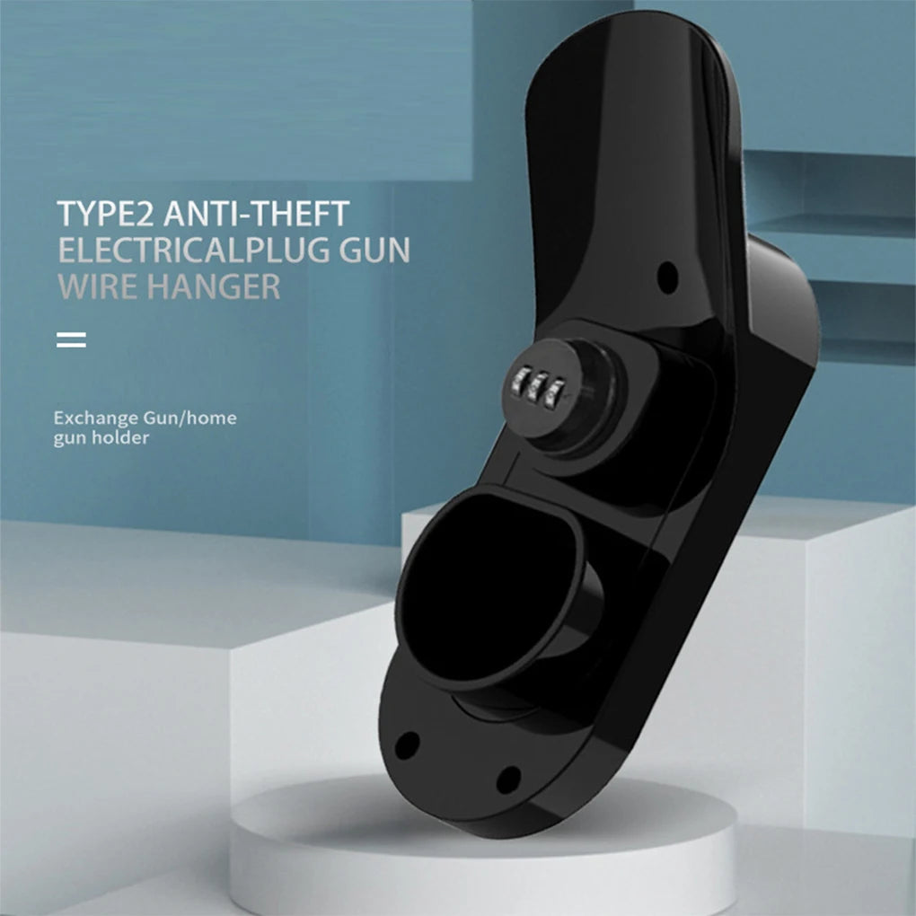 EV Charger TYPE 2 Holder with lock Hang Cable Hook For Electric Car Wall Mount Charger Bracket Connector
