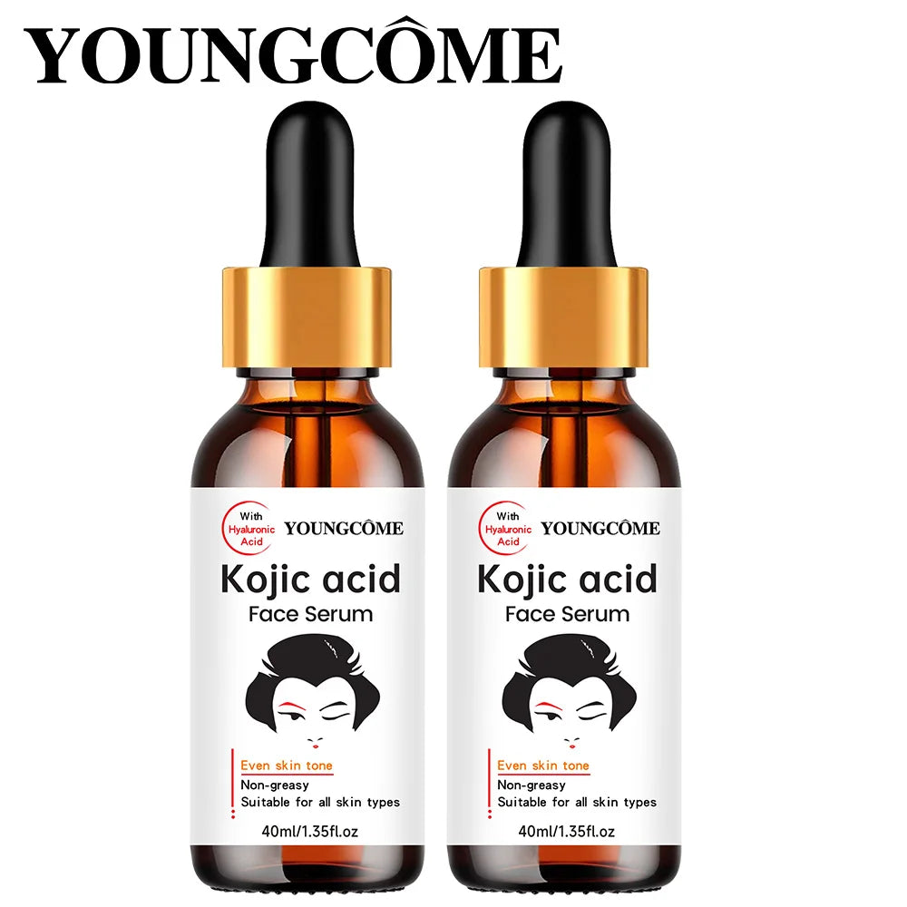 2PCS Kojic Acid Facial Serum - 60ML Even Skin Tone, Non-Greasy Hydration, Moisturizing Essence for All Skin Types