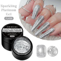 FOUR LILY 8ml Pink Glitter Sequins Gel Nail Polish Shiny Sparkling Platinum Semi Permanant Soak Off Nail Art Varnish Manicure