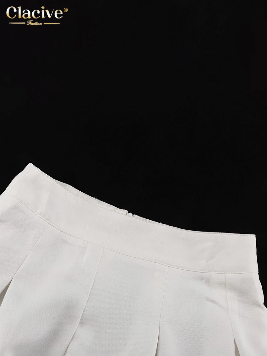 Clacive Summer Loose White 2 Piece Sets Woman Outfit 2025 Fashion Sleeveless Tank Top With High Waist Long Skirt Set Streetwear