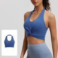 2026 NEW Women's High Elastic Breathable Yoga Vest Neck Back Sports Underwear Double-Sided Brocade with Detachable Chest Pad