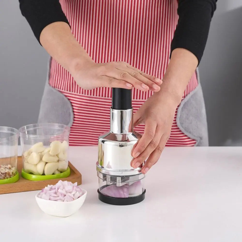 Manual Hand Press Garlic Onion Chopper Vegetable Food Chopper Processor Dicer