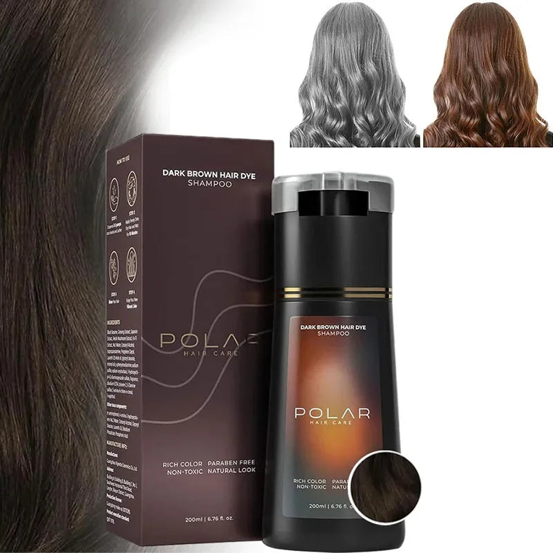 Hair Dye Coloring Shampoo 3 in 1 Instant Hair Dye Shampoo Nourish Long Lasting Color Dye For Women Men Gray Hair Coverage 200ML