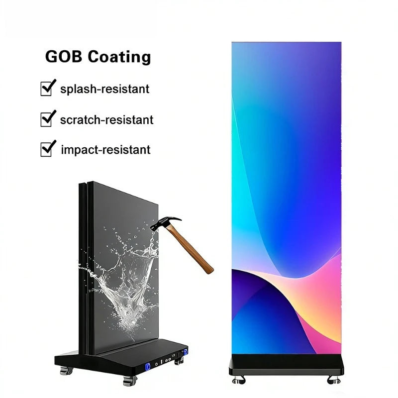 Floor-to-ceiling large poster display P1.53P1.86P2P2.5P3 digital signage, portable indoor LED display