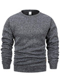 Autumn Winter Men's Crew Neck Heather Sweatshirt Reinforced Stitching Classic Heather Pullover For Work Casual