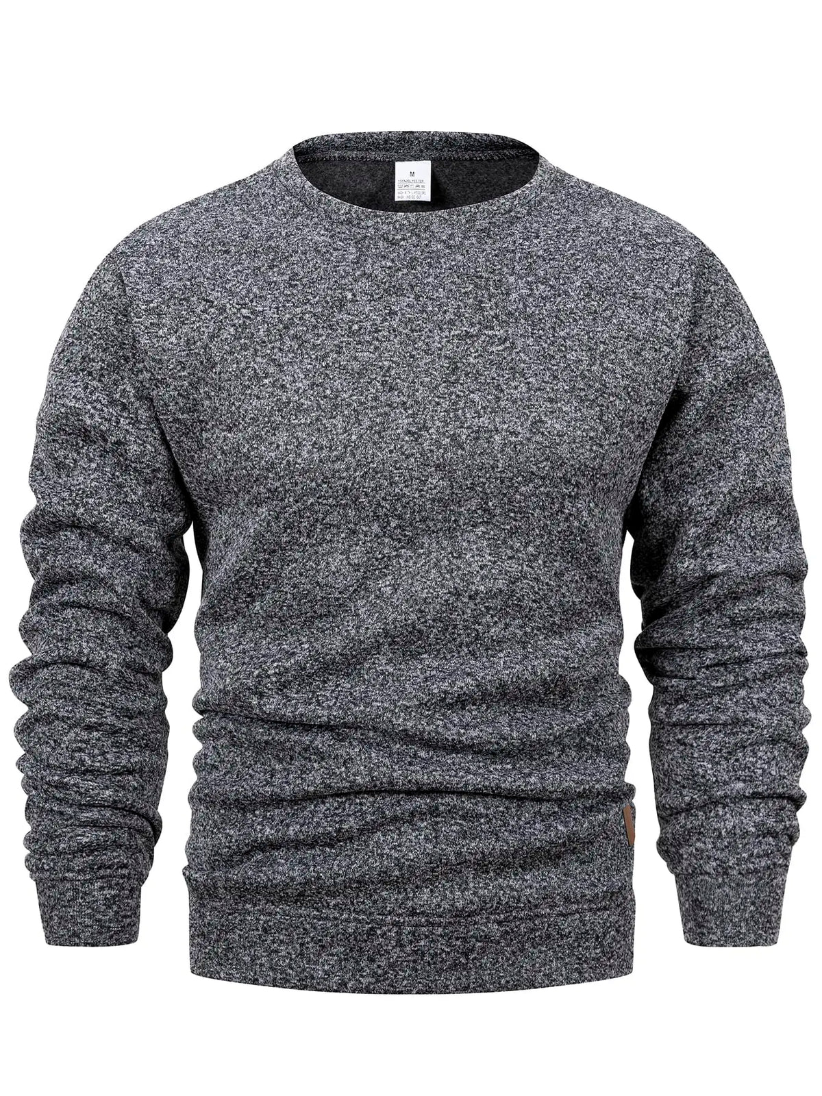 Autumn Winter Men's Crew Neck Heather Sweatshirt Reinforced Stitching Classic Heather Pullover For Work Casual