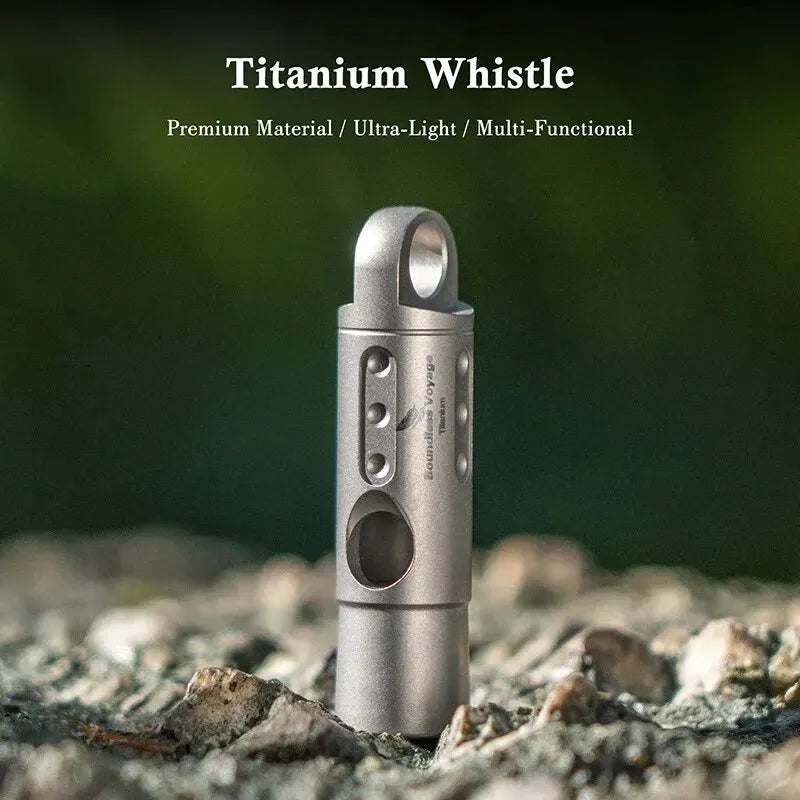 Boundless Voyage Titanium Whistle Emergency Survival Whistles with Lanyard Loud Coaches Training Sports Keychain Whistle