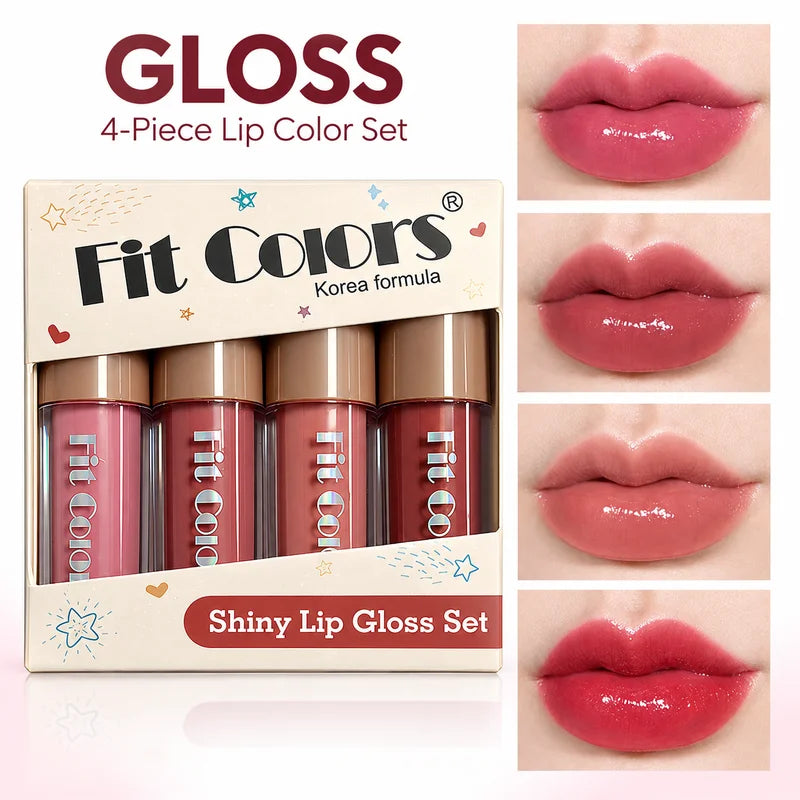 4 Color Lip Gloss Set for Women Matte Glossy Velvet or Metallic Glitter Liquid Lipstick Makeup Gift Kit for Daily and Party Wear