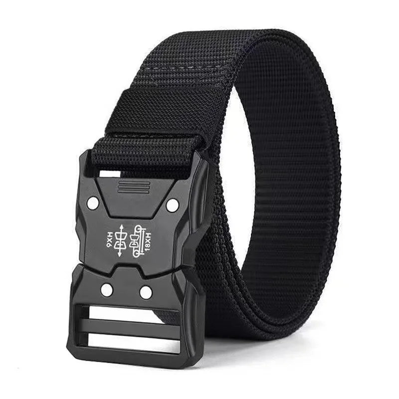 Red Ears Plastic Buckle Tactical Belt Men'S Multifunctional Military Fan Canvas Belt Outdoor Faux Nylon Training Waist Belt
