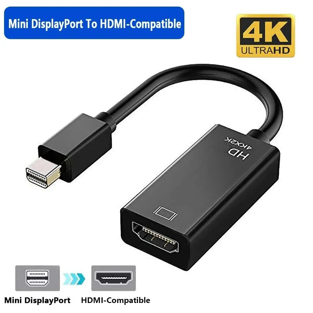 Mini DisplayPort to HDMI Adapter 4K 1080P Male to Female Converter Cable for MacBook Air Pro Dell HP Lenovo Surface Laptop